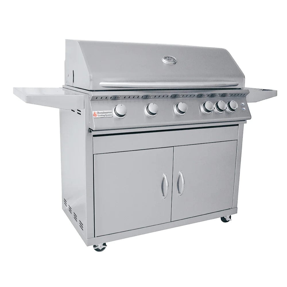 RCS Premier L Series 40" 5-Burner Freestanding Grill w/ Rear Infrared Burner & LED Lights